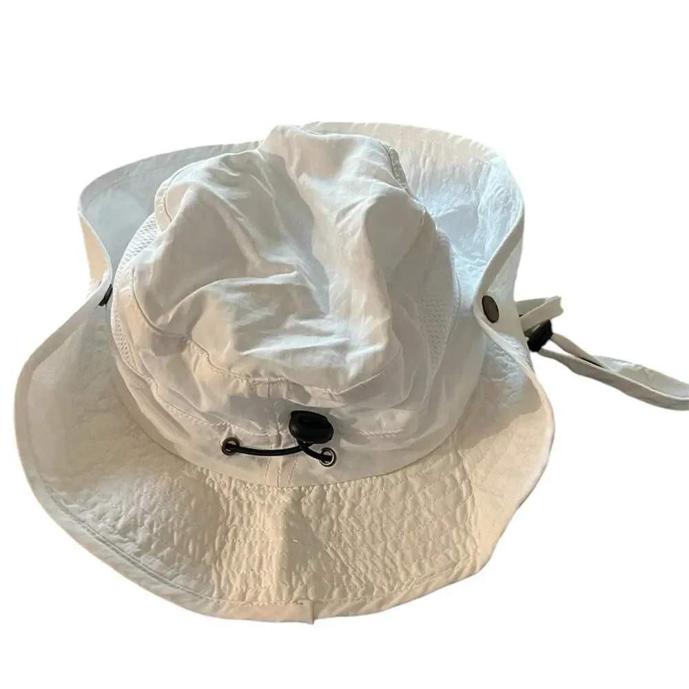 Beach Sun Hat Adjustable Breathable White Toddler Size